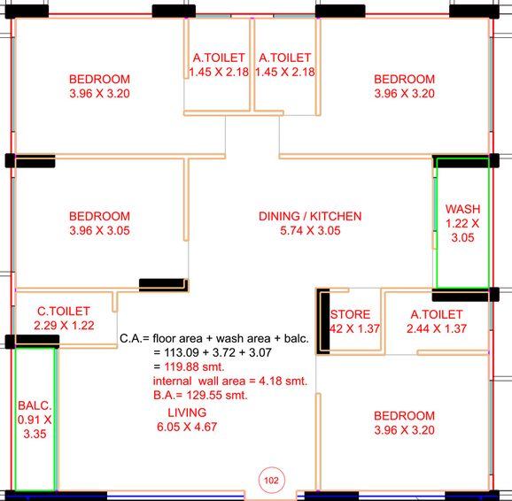 4 BHK Flat in Siddheshwar Shrungal Palace in Althan, Surat - Image 632975