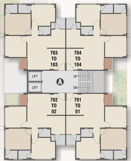 Floor Plan of Aaryan Homes 2 in Bopal, Ahmedabad - Image 83057