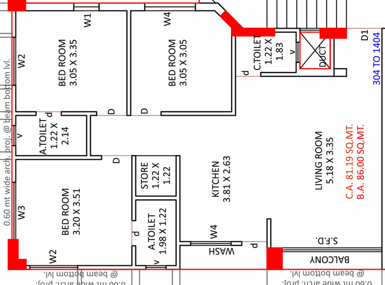 3 BHK Flat in Bhagya Laxmi Green View Heights in Mota Varachha, Surat - Image 633188