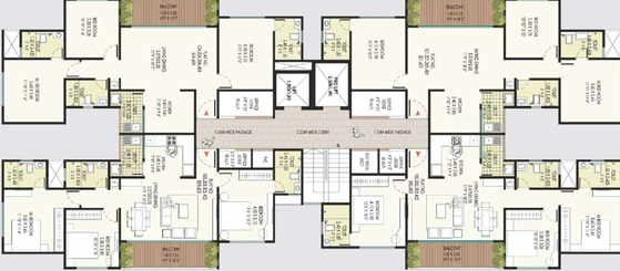 Floor Plan of Menlo Delicia in Mundhwa, Pune - Image 22427