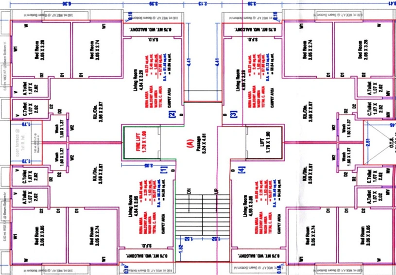 Floor Plan of Royal Flower View Homes in Dindoli, Surat - Image 83101