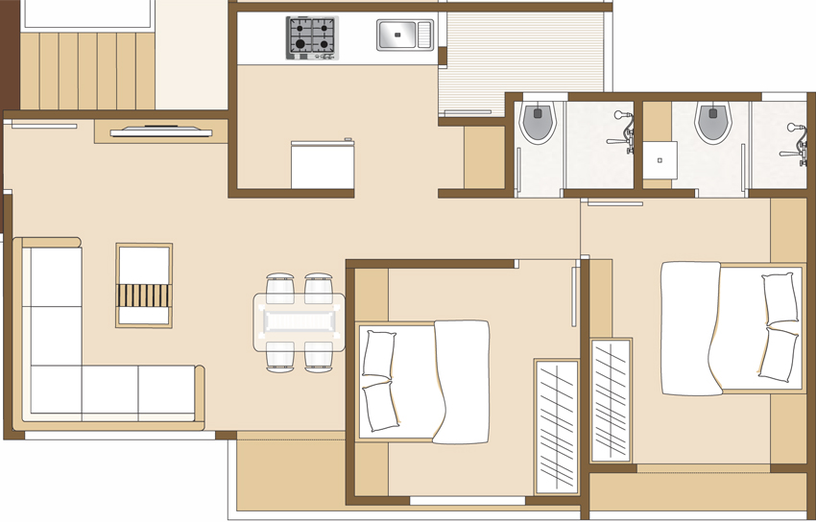 2 BHK Flat in Shivam Prakruti Greens in Bhayli Road, Vadodara - Image 633469