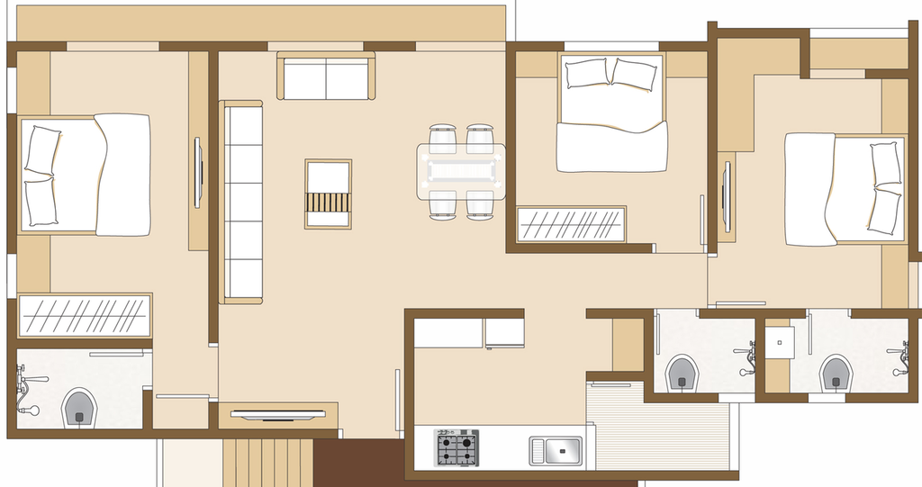 3 BHK Flat in Shivam Prakruti Greens in Bhayli Road, Vadodara - Image 633470