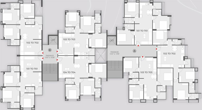 Floor Plan of Kamnath Sepal Azalea in Bopal, Ahmedabad - Image 110371