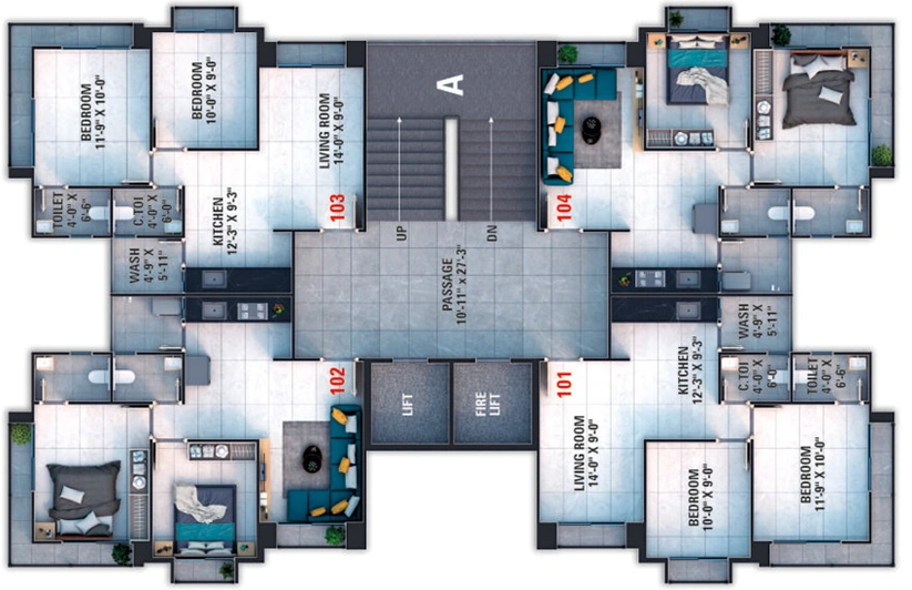 Floor Plan of Swagat Homes in Bamroli, Surat - Image 83316
