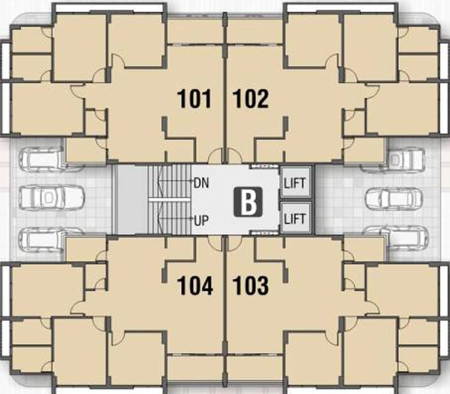 Floor Plan of Navpadh Kalatirth Towers in Motera, Ahmedabad - Image 83293