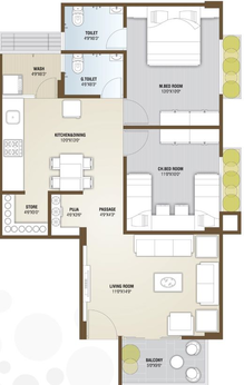 2 BHK Flat in Krish Nisarg Dreams in Bopal, Ahmedabad - Image 633716