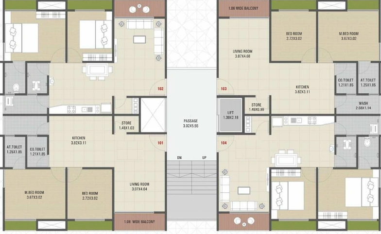Floor Plan of Ocean Avenue in Ichhapore, Surat - Image 83307