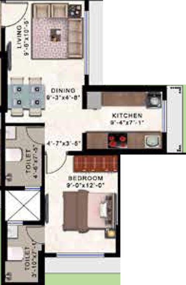 1 BHK Flat in Romell Allure in Borivali East, Mumbai - Image 633977