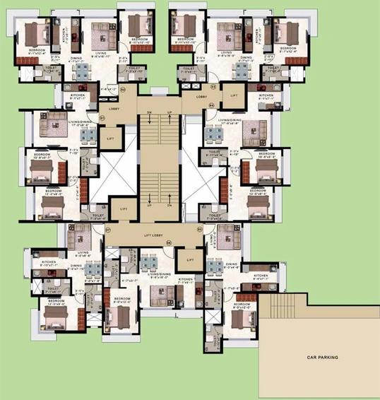 Floor Plan of Romell Allure in Borivali East, Mumbai - Image 83224