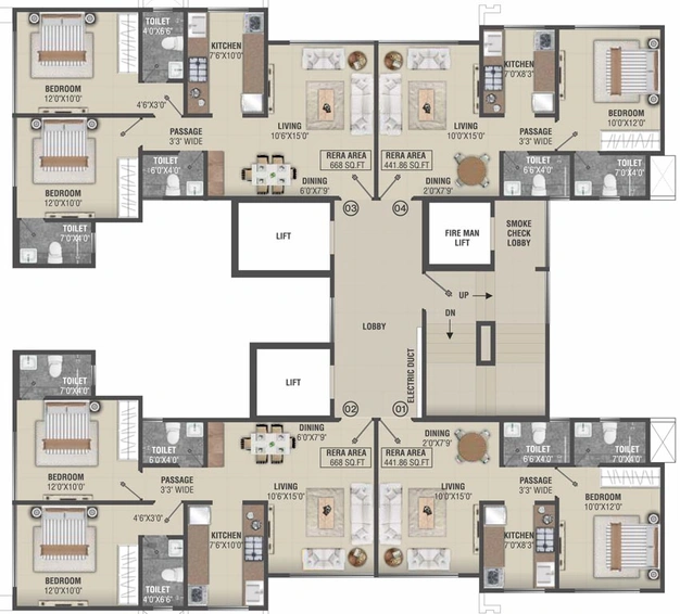 Floor Plan of Veeramani Radiant 59 in Andheri East, Mumbai - Image 83353