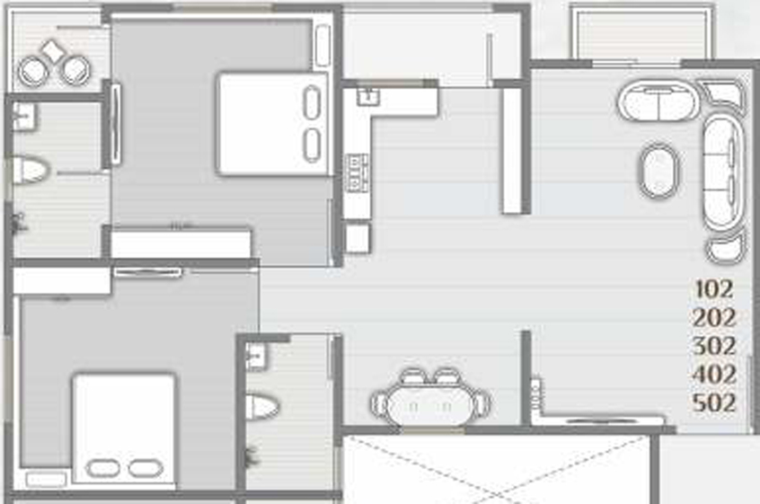 2 BHK Flat in Shrimay Shree Vinayak Saket in Kareli Baug, Vadodara - Image 634377