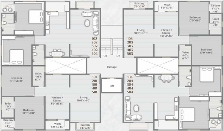 Floor Plan of Shrimay Shree Vinayak Saket in Kareli Baug, Vadodara - Image 83377