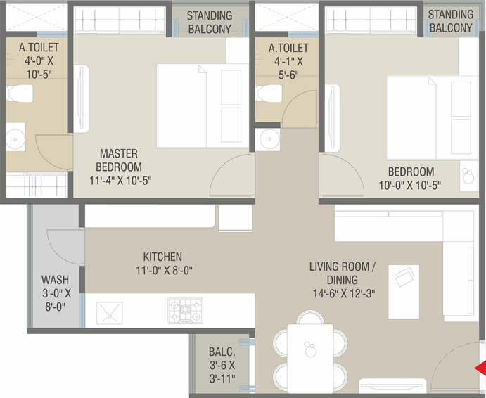 2 BHK Flat in Shyamal Lake View in Sevasi, Vadodara - Image 634433