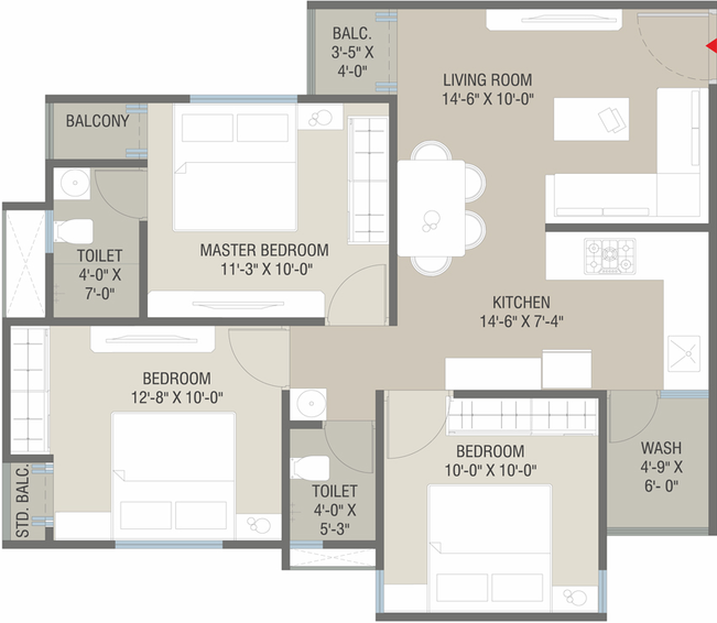 3 BHK Flat in Shyamal Lake View in Sevasi, Vadodara - Image 634434