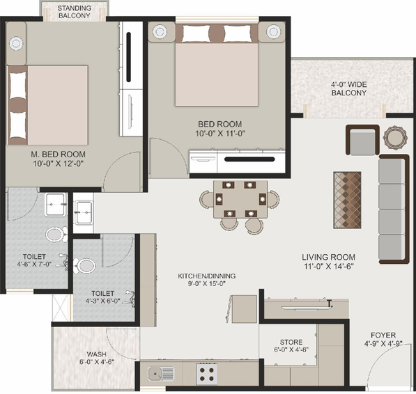 2 BHK Flat in Vihal Aranya in Harni, Vadodara - Image 636380