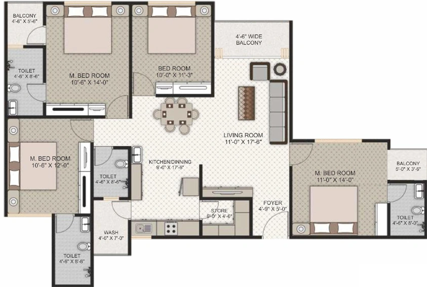 4 BHK Flat in Vihal Aranya in Harni, Vadodara - Image 636382