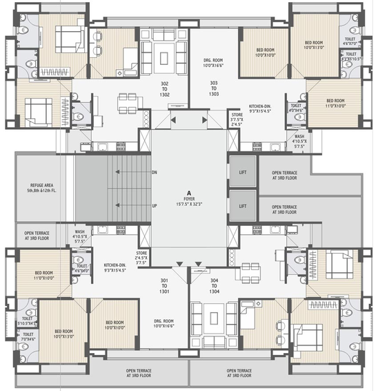Floor Plan of Vivanta Heights 1 in Thaltej, Ahmedabad - Image 83438