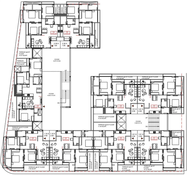 Floor Plan of Vivanta Lake View in Vaishnodevi Circle, Ahmedabad - Image 83445