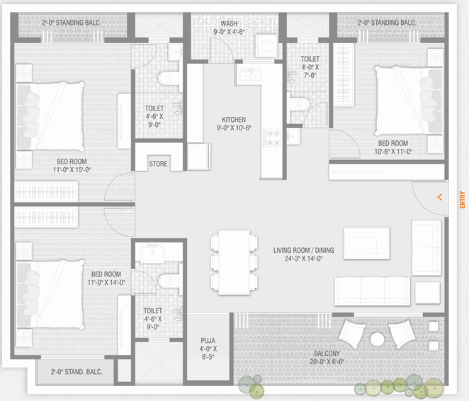 3 BHK Flat in Vihal Aranya 99 in Vemali, Vadodara - Image 636421