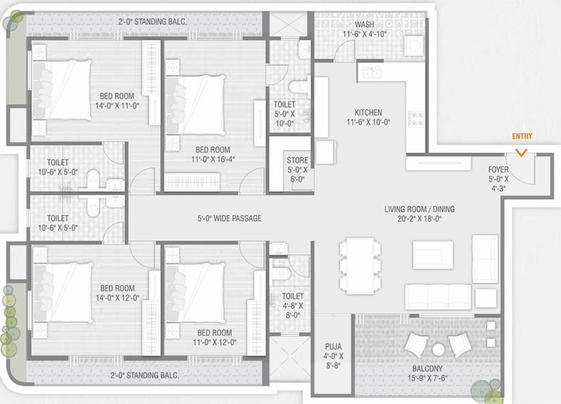 5 BHK Flat in Vihal Aranya 99 in Vemali, Vadodara - Image 636423