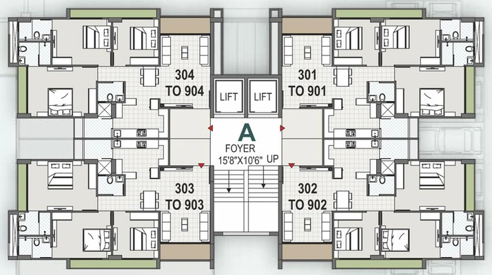 Floor Plan of DR Praharsh Serena in South Bopal, Ahmedabad - Image 83604
