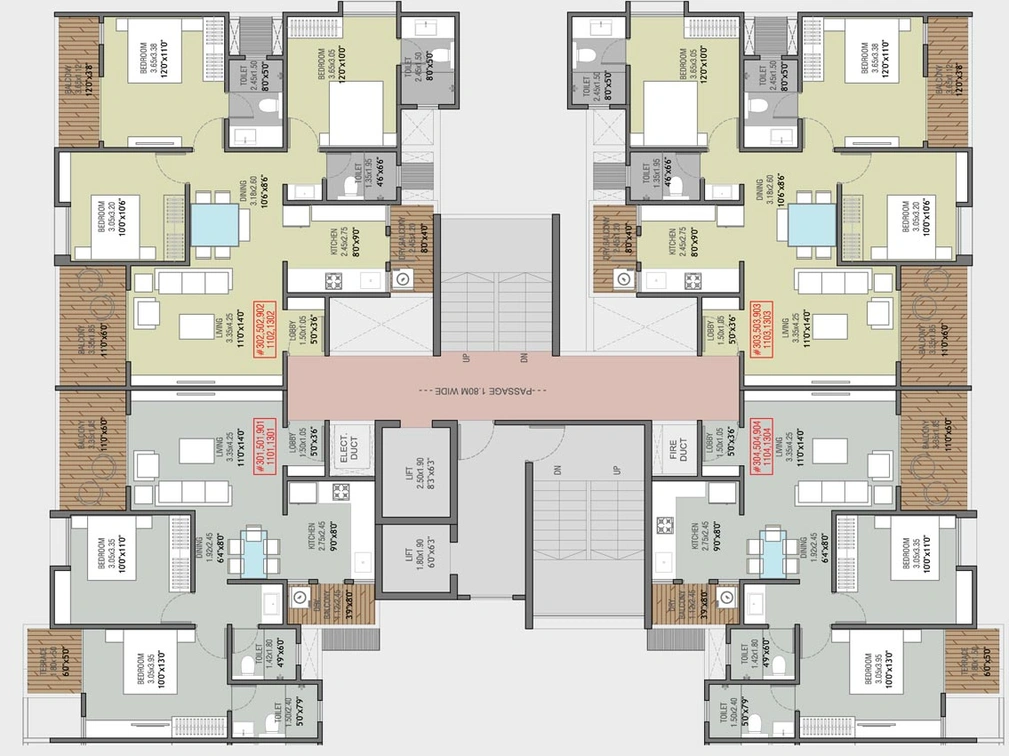 Floor Plan of Majestique Towers East in Kharadi, Pune - Image 83520