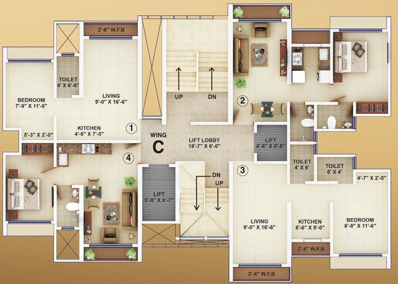 Floor Plan of Harsh Trinity Oasis in Naigaon East, Palghar - Image 87291