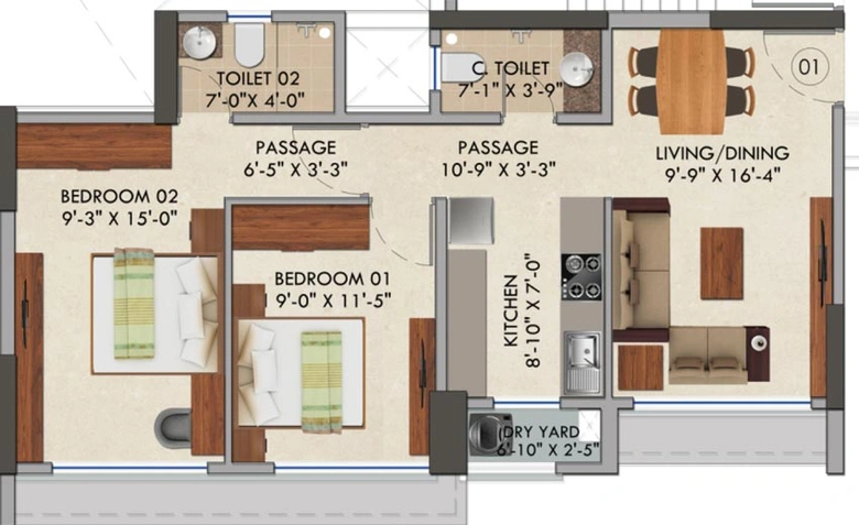 2 BHK Flat in Kini Pinnacle in Naigaon East, Palghar - Image 650845