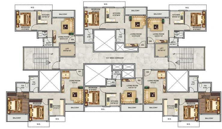 Floor Plan of Sai Shradha The Greens in Taloja, Navi Mumbai - Image 99620