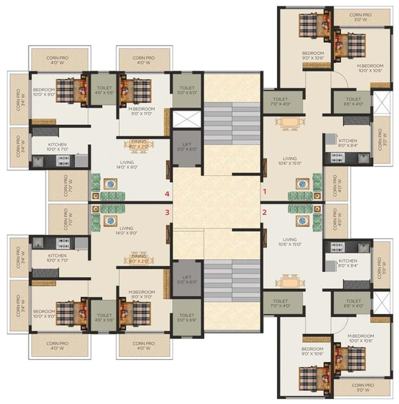 Floor Plan of Rugi Colonia in Ambernath West, Thane - Image 87392
