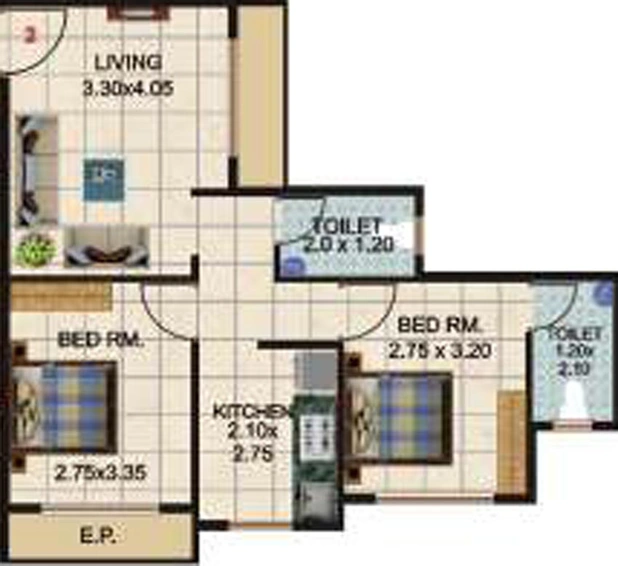 2 BHK Flat in Khatri Sparsh in Ambernath East, Thane - Image 856842