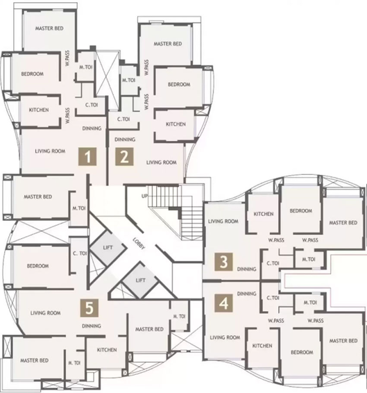 Floor Plan of RNA NG Royal Park in Kanjurmarg East, Mumbai - Image 26964