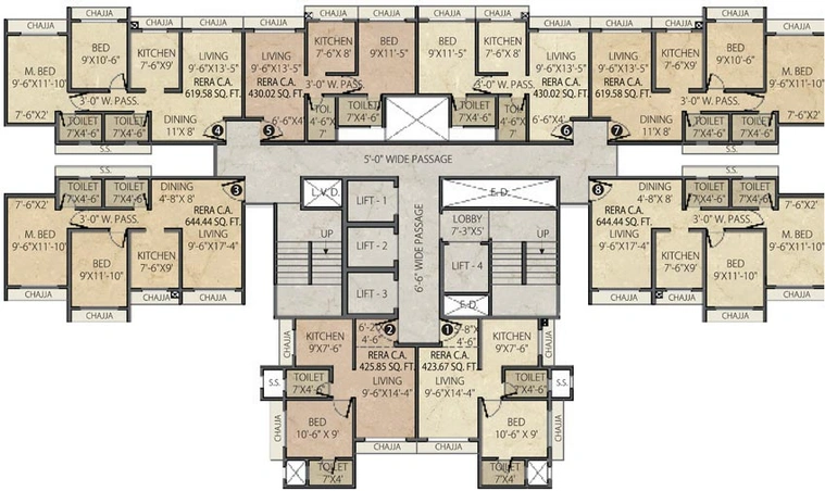 Floor Plan of Vihang Luxuria in Mira Road East, Thane - Image 87552