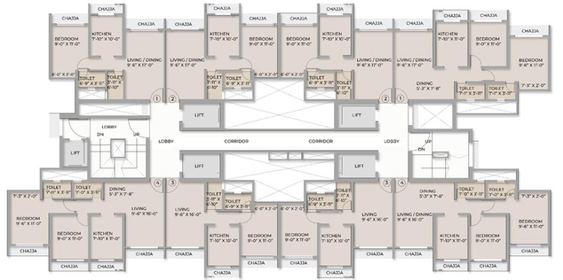 Floor Plan of Avighna - Chheda Greens in Mira Road East, Thane - Image 87544