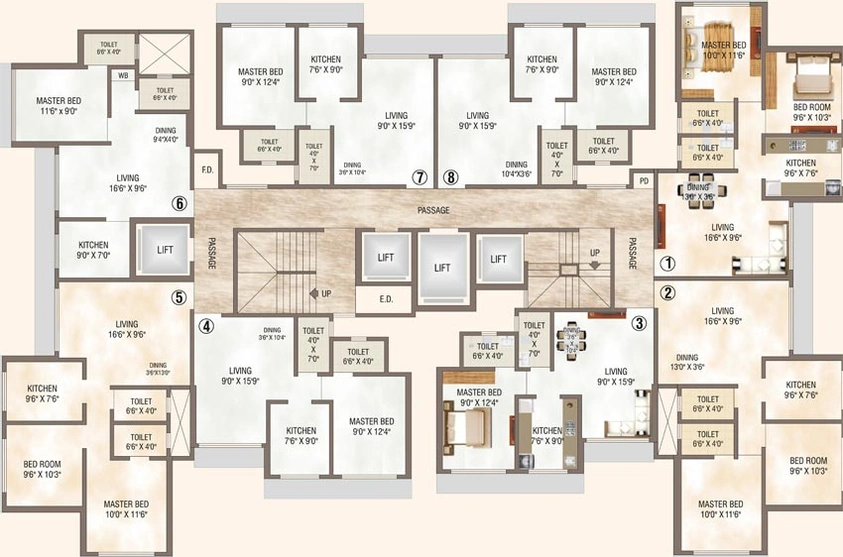 Floor Plan of Salangpur Salasar Aavatar in Mira Road East, Thane - Image 87503