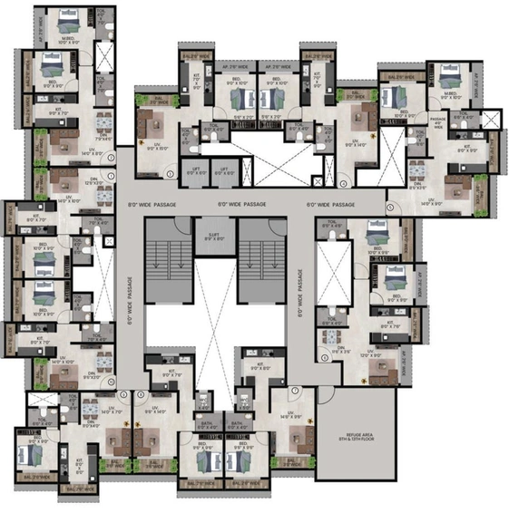 Floor Plan of GLS Codename Lush Green in Dombivli, Thane - Image 87512