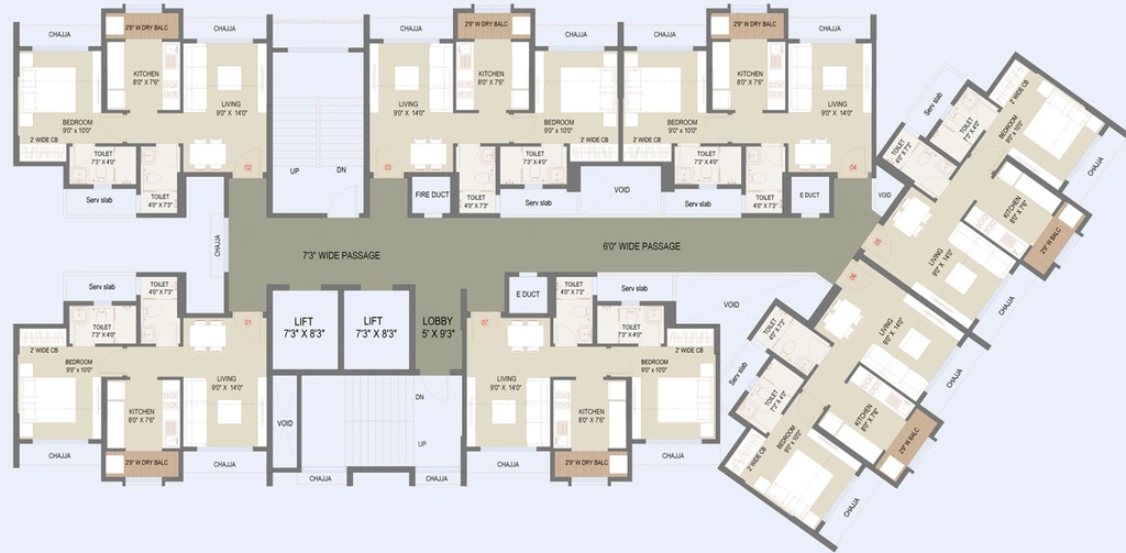 Floor Plan of Regency Sapphire in Dombivli, Thane - Image 83942