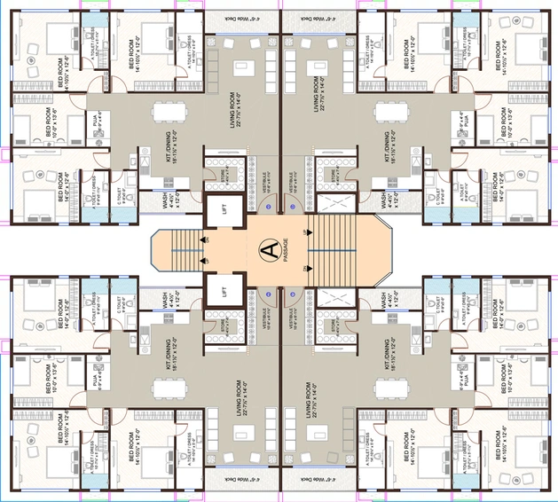 Floor Plan of Unison The Ultima in Vesu, Surat - Image 83969