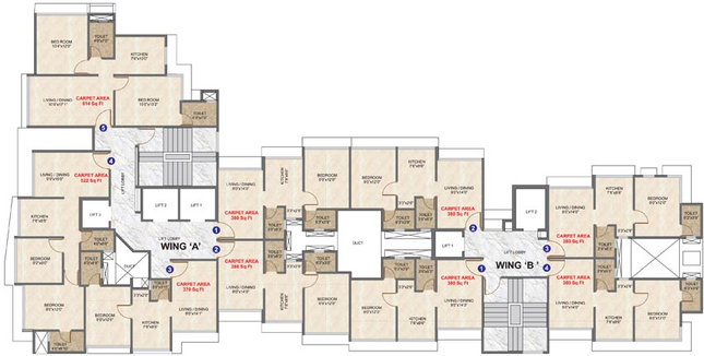 Floor Plan of Shirke Monte Verita in Borivali East, Mumbai - Image 85380