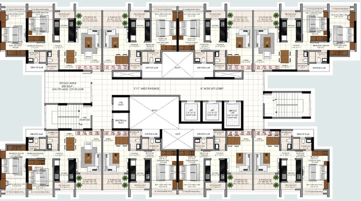 Floor Plan of Sunraj Supreme in Dombivli, Thane - Image 168421