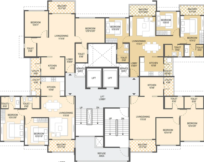 Floor Plan of Bramha Skycity in Dhanori, Pune - Image 22792