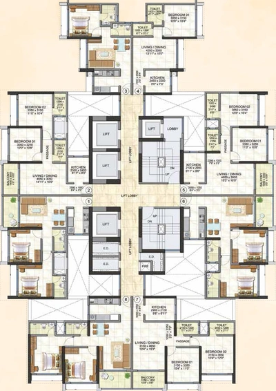 Floor Plan of Kanakia Beverly Heights in Bhayandar East, Thane - Image 87448