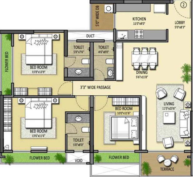 3 BHK Flat in West Metro Grande in Kalyan East, Thane - Image 650970