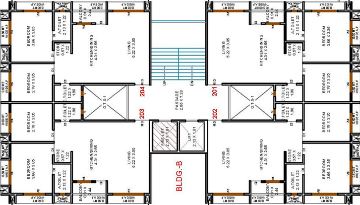 Floor Plan of Omkara Shubham Heights in Jahangirabad, Surat - Image 84082