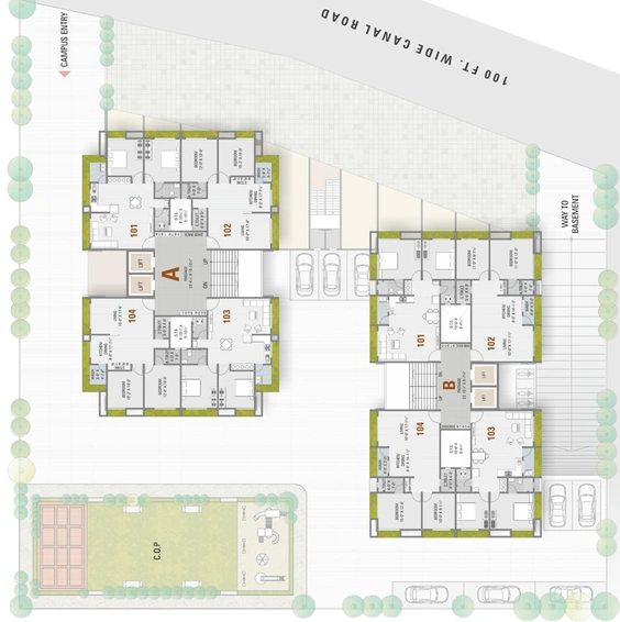 Master Plan of Omkara Shubham Heights in Jahangirabad, Surat - Image 84083