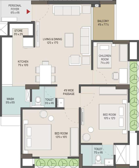 3 BHK Flat in Elite Mercury in Tragad, Ahmedabad - Image 638371