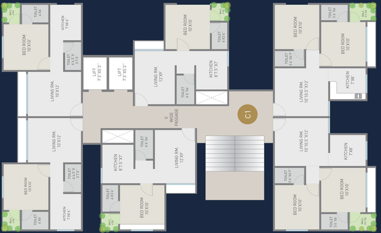 Floor Plan of Hingora Halima Heights in Gabheni, Surat - Image 84110