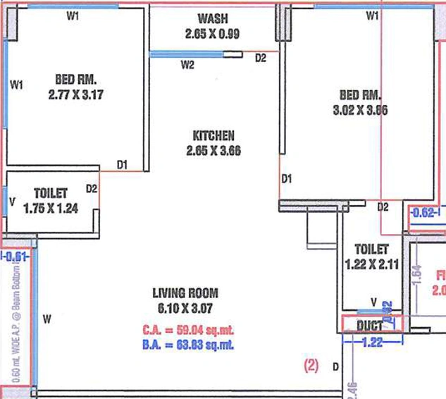 2 BHK Flat in Mahan Residency in Punagam, Surat - Image 638406