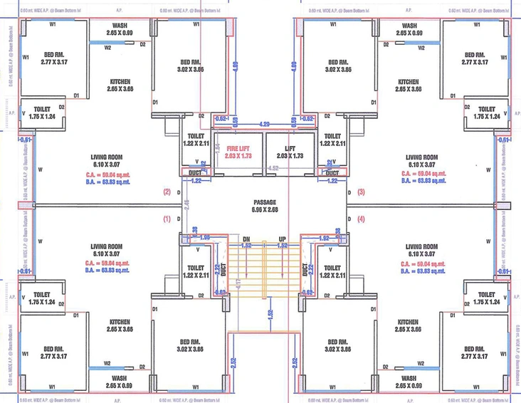 Floor Plan of Mahan Residency in Punagam, Surat - Image 84118
